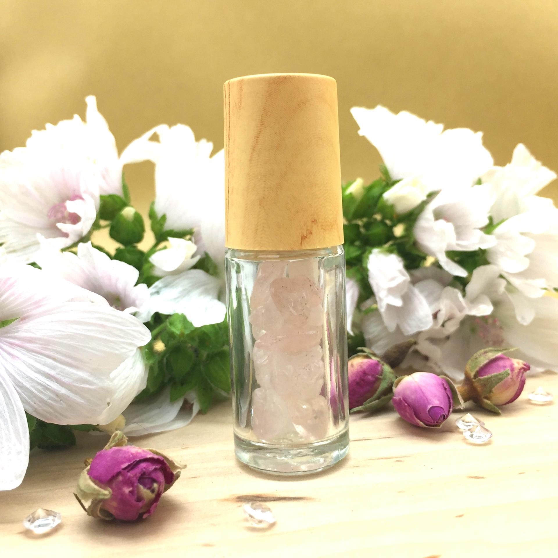 Rose Quartz Essential Oil Roller Bottles. Perfume. Crystals. Etsy