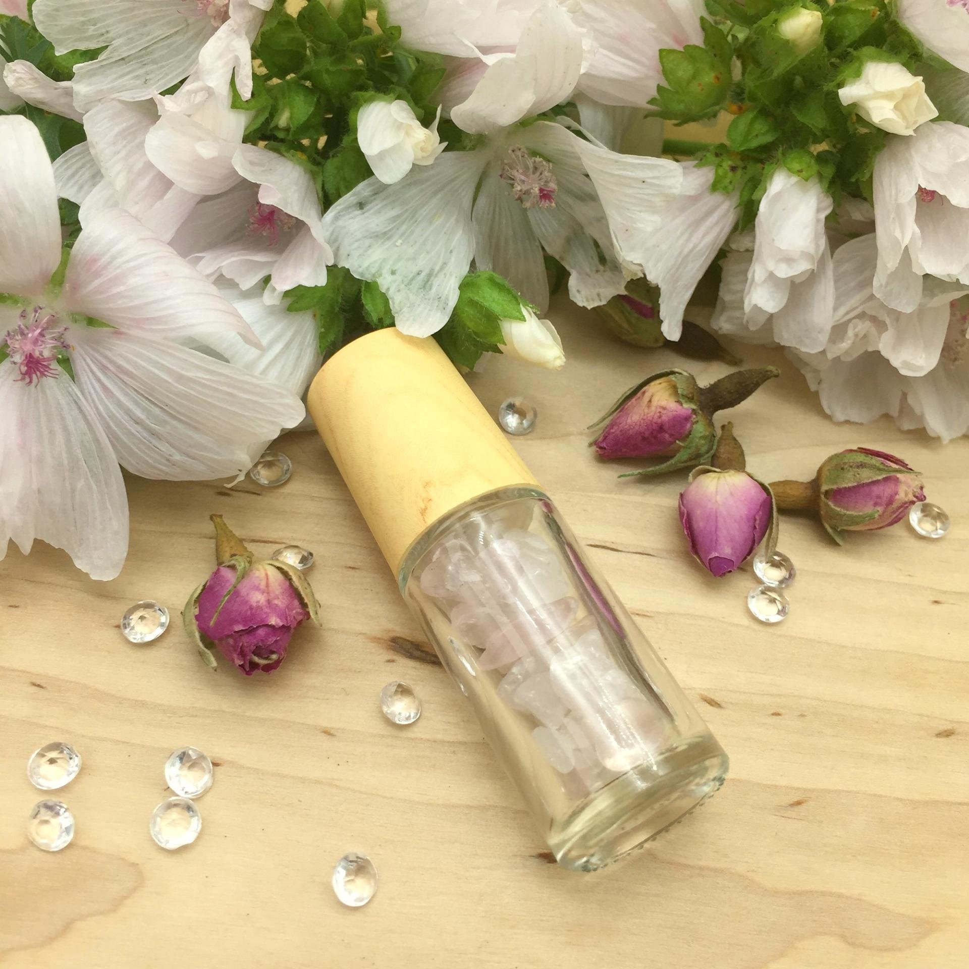Rose Quartz Essential Oil Roller Bottles. Perfume. Crystals. Etsy