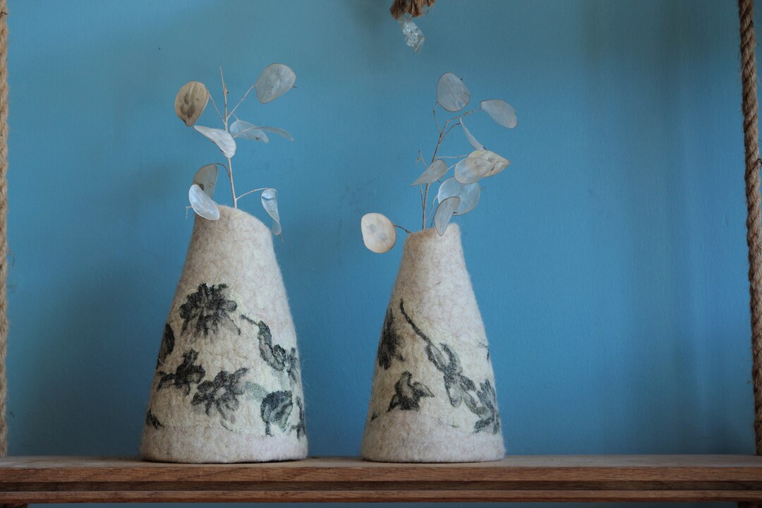 Felted Wool Vase Covers Fresh or Dried Flowers Etsy