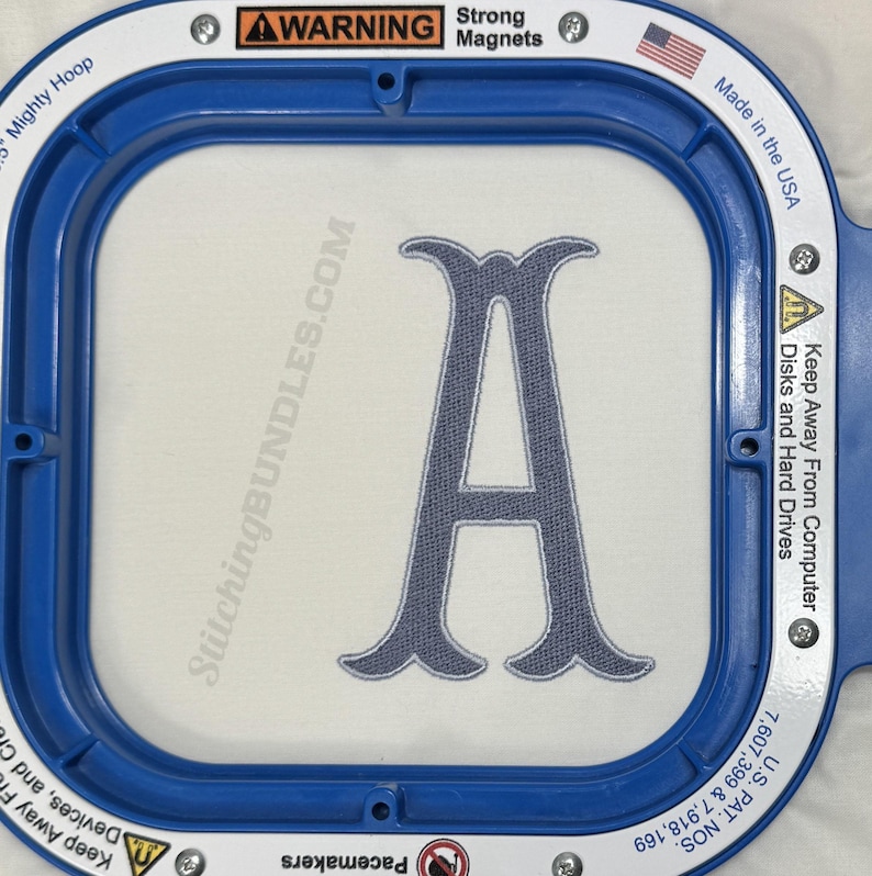 Fishtail Monogram 2 Color Embroidery Font BX 6 Sizes 11 Formats Machine ...