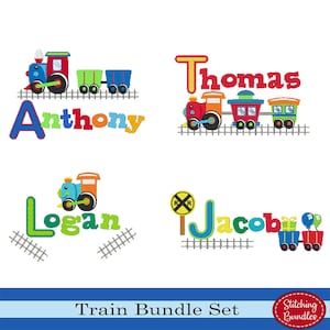 Choo Choo Train Embroidery Machine Designs Bundle Set INSTANT DOWNLOAD BX font kids 183 Files Locomotive Monogram Railroad steam engine