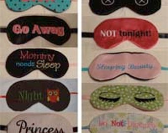 10 ITH Eye Mask in the Hoop Embroidery designs 5X7 & 6 x10 hoop - Instant Download sleeping mask embroidery machine great stocking stuffer