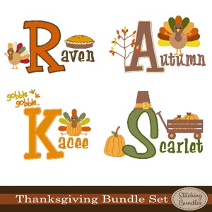 115 Fall Gobbler Embroidery Machine Designs Bundle Set Fonts Instant Download BX Font Thanksgiving Harvest Turkey pumpkin Monogram Autumn