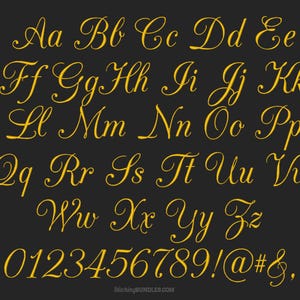 Fuente Champagne Script para máquinas de bordar, 5 tamaños, descarga instantánea, monograma BX, números elegantes, puntuación, alfabetos, cursiva para bodas. imagen 3