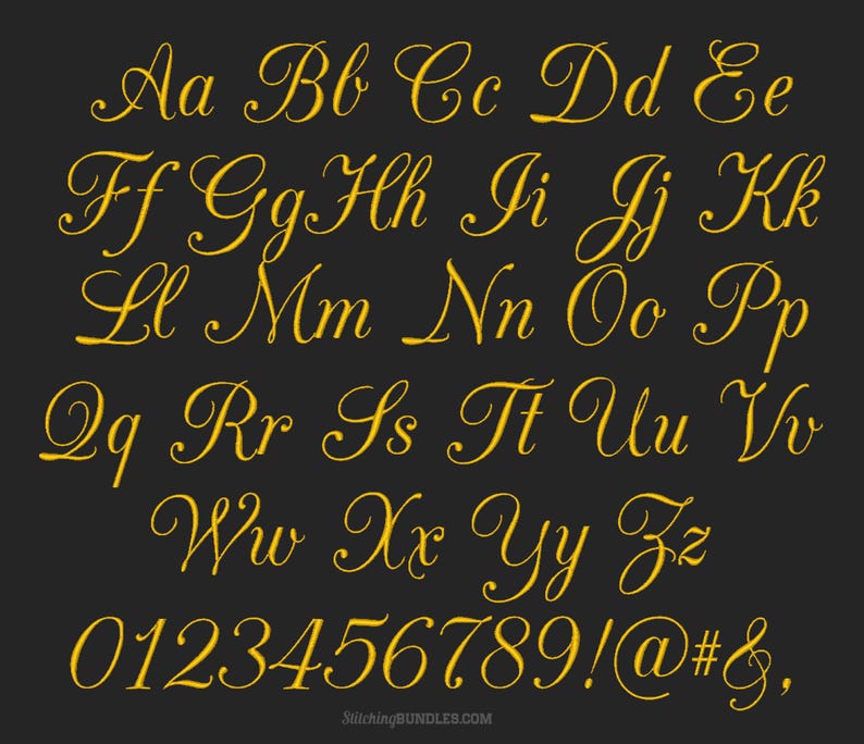 Fuente Champagne Script para máquinas de bordar, 5 tamaños, descarga instantánea, monograma BX, números elegantes, puntuación, alfabetos, cursiva para bodas. imagen 3