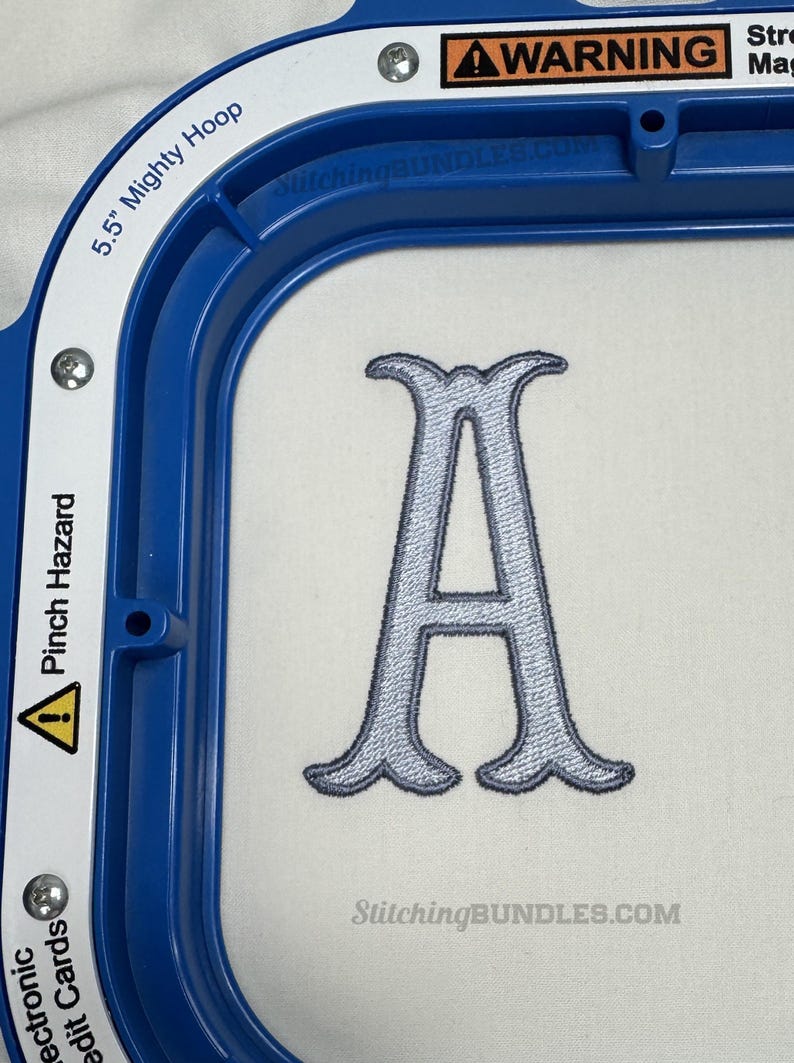 Fishtail Monogram 2 Color Embroidery Font BX 6 Sizes 11 Formats Machine ...