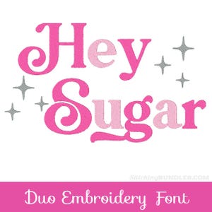 Vintage Retro Duo Font Embroidery Machine Designs BX Monogram 2 Style Fonts + Bonus letters & sparkles 6 sizes 846 file Boho swashes letters