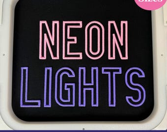 Neon Lights 3D Puff Foam Font Embroidery Machine Designs BX Monogram 6 sizes each  Instant Download Raisded Puffy letters alphabets