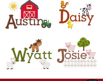 88 Farm Animal Embroidery Machine Designs Bundle Set Instant Download BX Fonts Monogram Barn Tractor Horse Rooster Duck Goat Pig Cow Farming