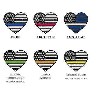 Thin Blue Line Red Line Embroidery  Machine Designs Flag Police Firefighter Law Enforcement EMS EMT Back the Blue 15 sizes Instant Download