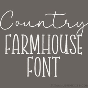 Farmhouse Duo Script and Serif Font Embroidery Machine Designs BX Monogram 6 sizes each total 582 files Instant Download Country set