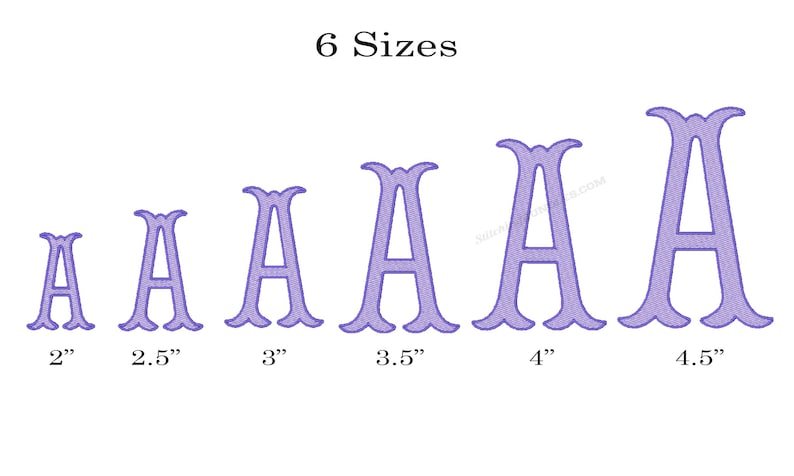 Fishtail Monogram 2 Color Embroidery Font BX 6 Sizes 11 Formats Machine ...