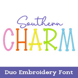 Southern Charm Duo Font BX Embroidery Machine Designs Monogram - 2 Fonts Style Script and Serif 6 sizes each 558 file set Instant Download