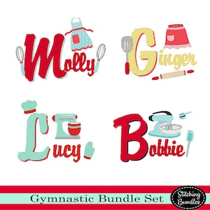 149 Retro Kitchen Machine Designs Bundle Set - Instant Download - BX Font 2 color Monogram Letters Vintage oldies 1950 Apron Mixer Chef Cook
