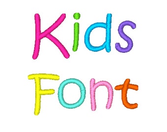 Kids Font Monogram Embroidery Machine Designs - Instant Download BX Art Exp Dst Jef Hus Pes Sew Shv Vip Vp3 Xxx Alphabet Letter fonts number