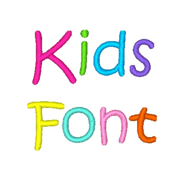 Kids Font Monogram Embroidery Machine Designs - Instant Download BX Art Exp Dst Jef Hus Pes Sew Shv Vip Vp3 Xxx Alphabet Letter fonts number
