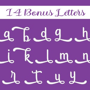 Audrey Font with tails swash Embroidery Machine Designs 654 Fonts 6 sizes Instant Download BX Monogram Signature Swash Cursive Script swirl image 6