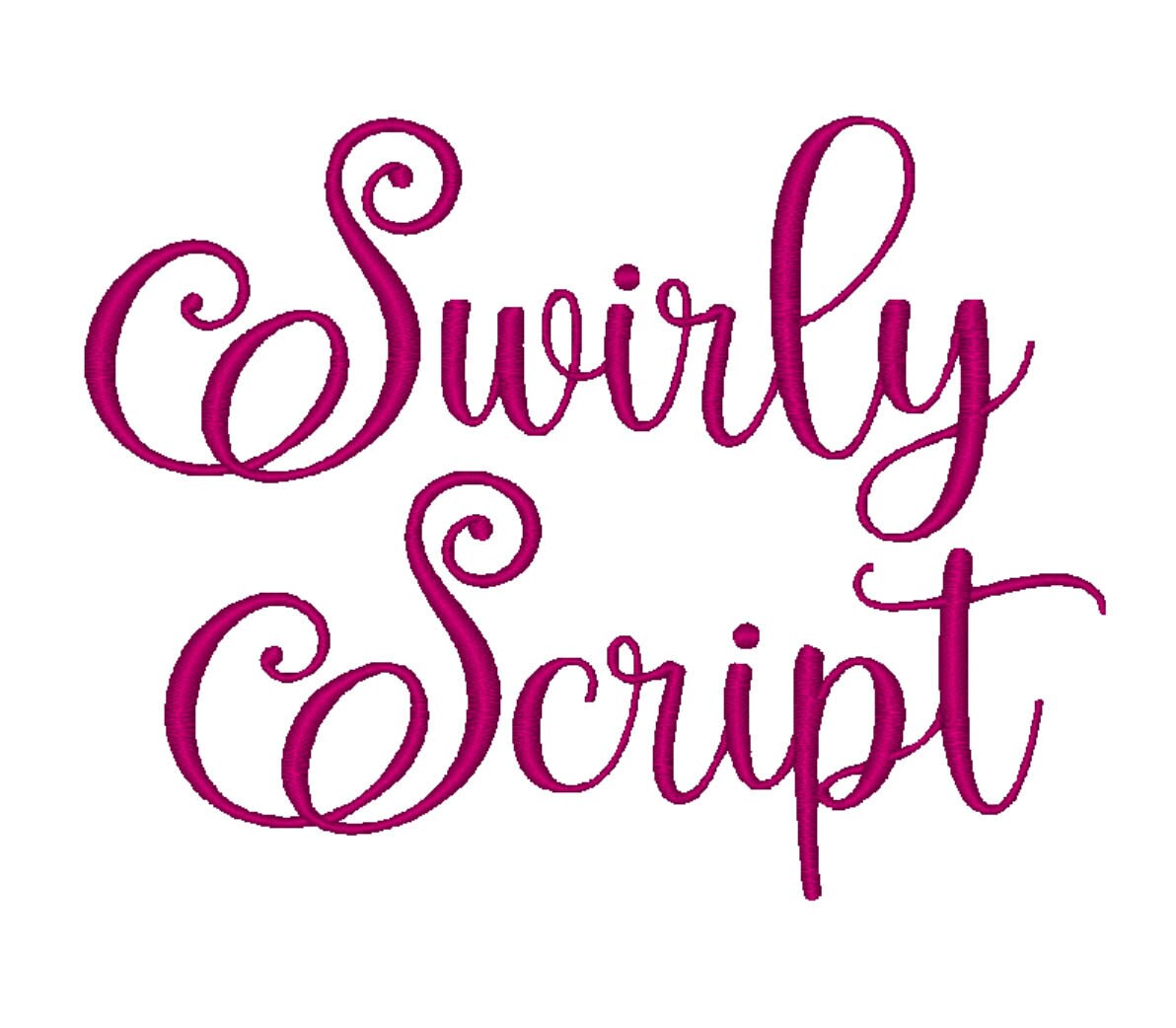 Swirly Script  Monogram Font BX Embroidery Machine Designs 7 Sizes Instant Download Satin Fill Numbers Punctuation Alphabets Wedding Cursive