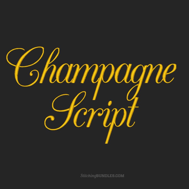 Fuente Champagne Script para máquinas de bordar, 5 tamaños, descarga instantánea, monograma BX, números elegantes, puntuación, alfabetos, cursiva para bodas. imagen 1