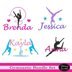 78 Gymnastic Embroidery Machine Designs Bundle Set BX Font Monogram - Instant Download - Fonts Gymnast rhythmic Gym Stars Sport Team
