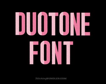 Duotone Embroidery Font Numbers 7 Sizes BX Monogram 2 Color Block Alphabets Letters two color Narrow Embroidery Machine Fonts