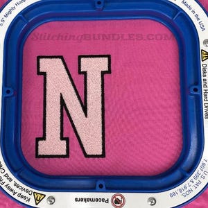 2 Color Varsity Embroidery Designs Font Numbers 6 Sizes Instant Download BX Fonts Monogram College Block Collegiate Sport Athletic Letters image 4