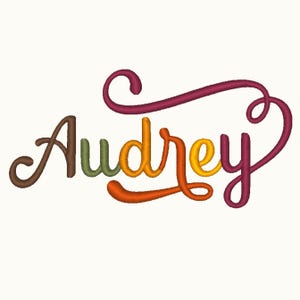 Audrey Font with tails swash Embroidery Machine Designs 654 Fonts 6 sizes Instant Download BX Monogram Signature Swash Cursive Script swirl