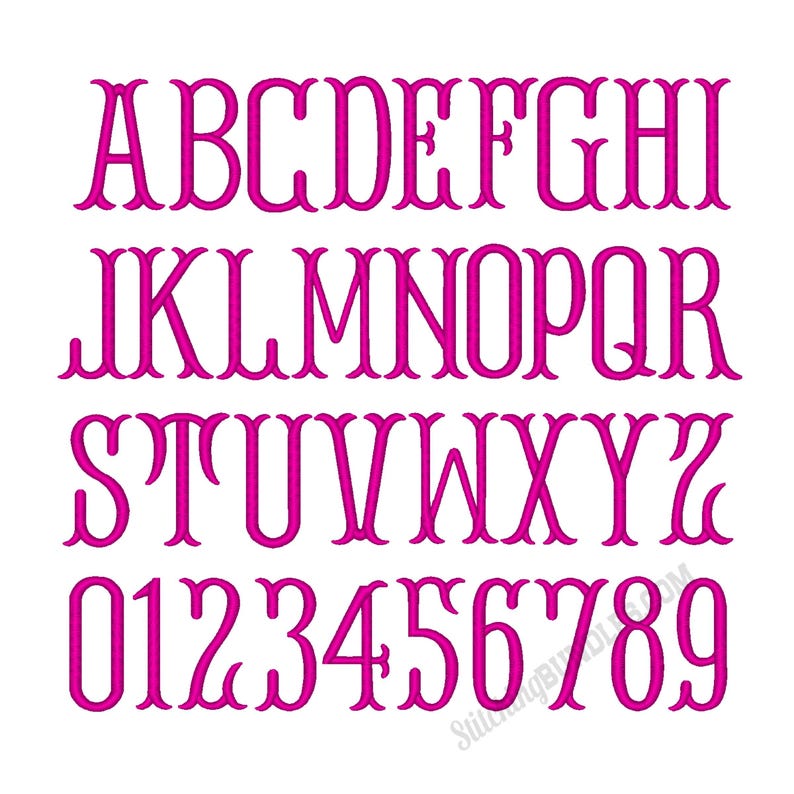 Fishtail Satin Monogram Embroidery Font BX 6 Sizes 11 Formats Machine ...