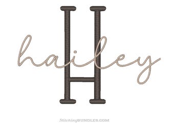 Farmhouse Duo Script and Serif Font Embroidery Machine Designs BX Monogram 6 sizes each total 582 files Instant Download Country set