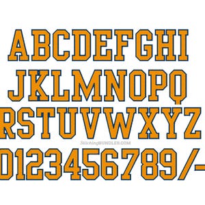2 Color Varsity Embroidery Designs Font Numbers 6 Sizes Instant Download BX Fonts Monogram College Block Collegiate Sport Athletic Letters image 2