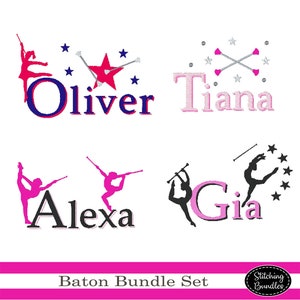 129 Baton Twirler Embroidery Machine Designs Bundle Set With Fonts ...
