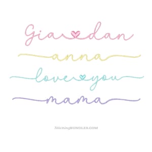 Font Love You Heart Swashes con code, disegni per ricamo a macchina, 6 dimensioni, download immediato, monogramma BX, calligrafia, firma, file 726