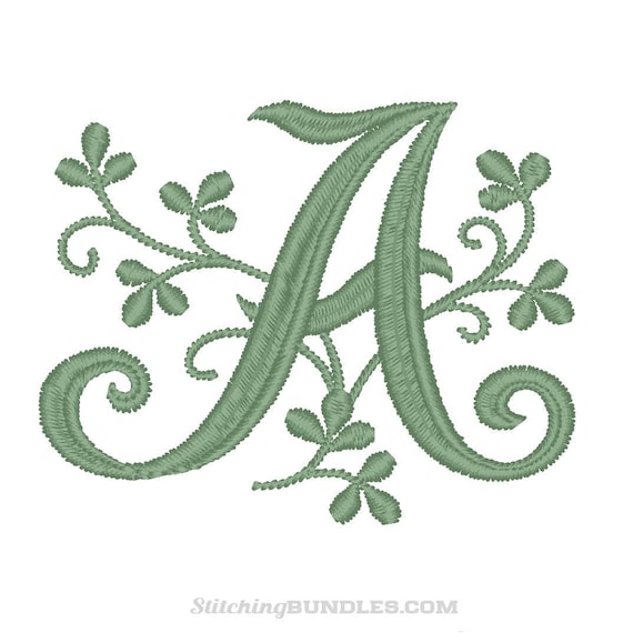Leaf Machine Embroidery Designs Font  Wedding Monogram Instant Download BX Art Exp Dst Jef Hus Pes Sew Shv Vip Vp3 Xxx Letter Alphabet Frame