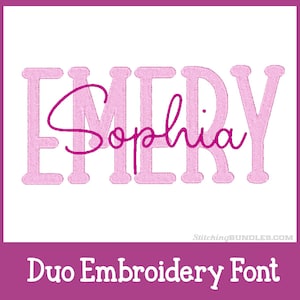 Berry Bliss Duo Embroidery Font Set BX Monogram 742 files Sans and Script Fonts 7 sizes each Embroidery Machine Designs Instant Download