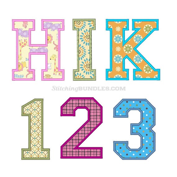 Varsity College Applique Machine Embroidery Designs Font Numbers 3 Sizes - Instant Download - BX Monogram Block Collegiate Sport Athletic