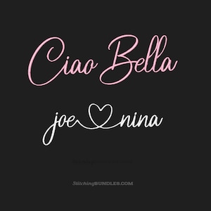 Bella end Heart & Tail Script Font Embroidery Machine Designs BX Monogram 6 Sizes 606 files Instant Download Swashes glyphs Wedding swirly