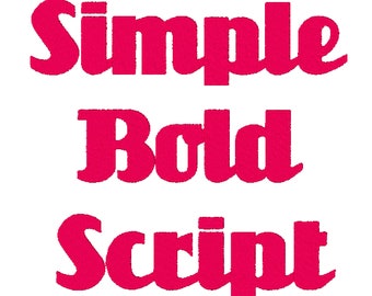 Simple Bold Script Embroidery Machine Designs Font 4 Sizes - Instant Download- BX Monogram Alphabets Letters Cursive Upper & lowercase fonts