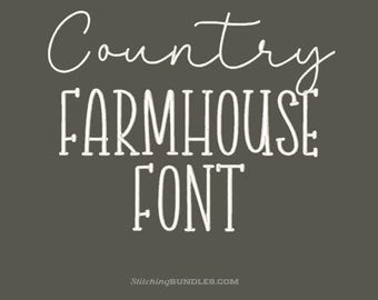 Farmhouse Duo Script and Serif Font Embroidery Machine Designs BX Monogram 6 sizes each total 582 files Instant Download Country set