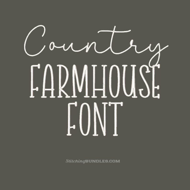 Farmhouse Duo Script and Serif Font Embroidery Machine Designs BX Monogram 6 sizes each total 582 files Instant Download Country set image 1