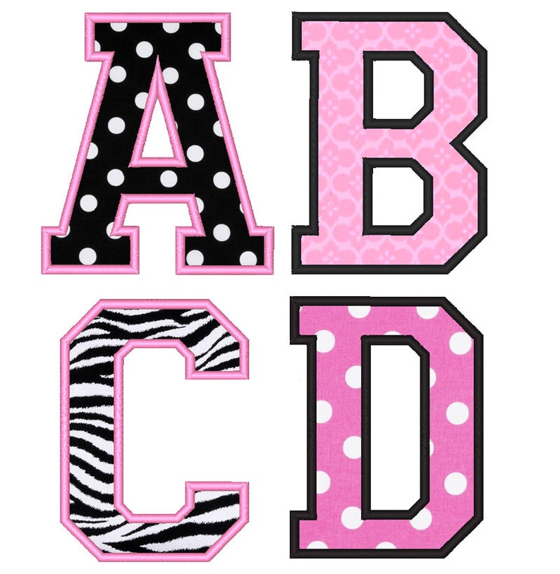 Varsity College Applique Embroidery Designs Font Numbers 3 Etsy