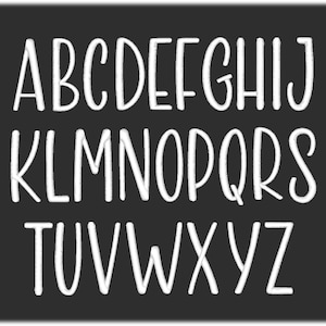 May include: White handwritten alphabet letters A through Z on a black background.