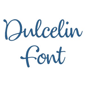 Dulcelin Script Embroidery Machine Designs Font 4 Sizes - Instant Download- BX Monogram Numbers Punctuation Alphabets Letters Cursive