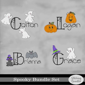 89 Spooky Halloween Embroidery Machine Designs Bundle Set font - Instant Download - BX Font Ghost Witch Bat pumpkin spider Web