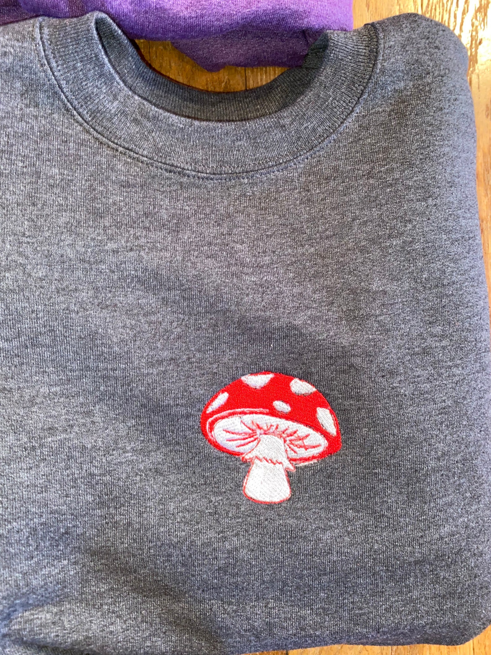 Embroidered crew neck sweater Etsy