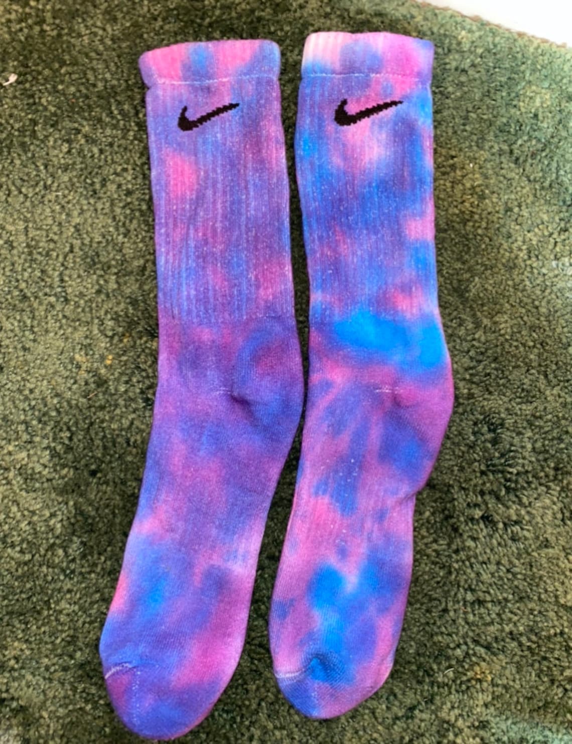 Tie dye blue and purple nike socks Etsy
