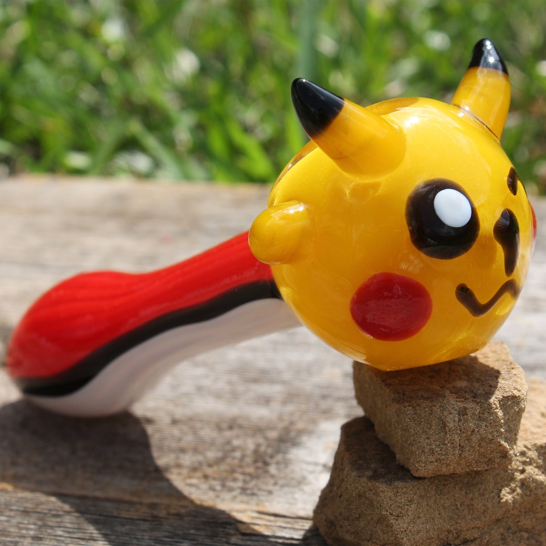 5 Glass Smoking Bowls Pikachu Pokemon Smoke Pipes Etsy