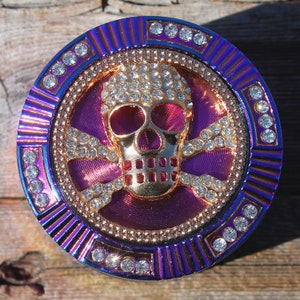 2.5" 64mm Zinc Alloy Grinder Frog Skull Spider Magnetic Heavy Duty Large 4 Pcs Rainbow Rhinestone Diamond Bling Grinders Catcher Lid ZingCo Skull