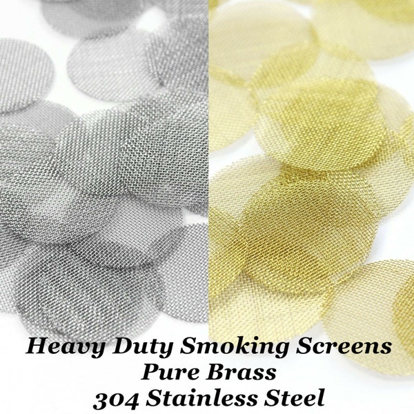 0.75" 0.5" Smoking Bowl Screens Stainless Steel Brass Heavy Duty Filters Mesh Tobacco Pipes Metal Bowl Accessories Durable