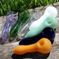 4.3" Glass Smoke Bowl "Screen Saver" Smoking Pipe Perforated Sheet Heavy Duty Handmade Tobacco Bowls Pipes Grey Amber Purple Unique Cute