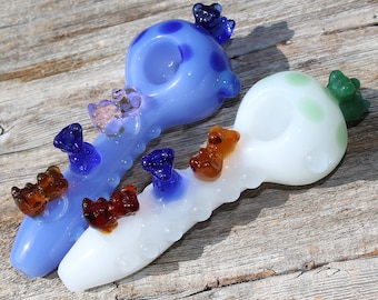 5" Glass Smoking Pipes Gummy Bears Bowls fro Smoke handmade Jade Cute Candy Tobacco Pipe Handmade Bowls